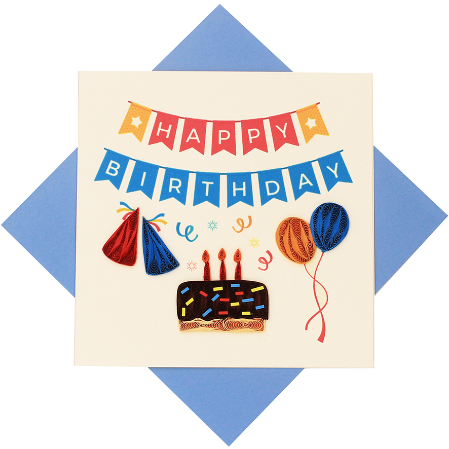 Quilled Birthday Banner Card